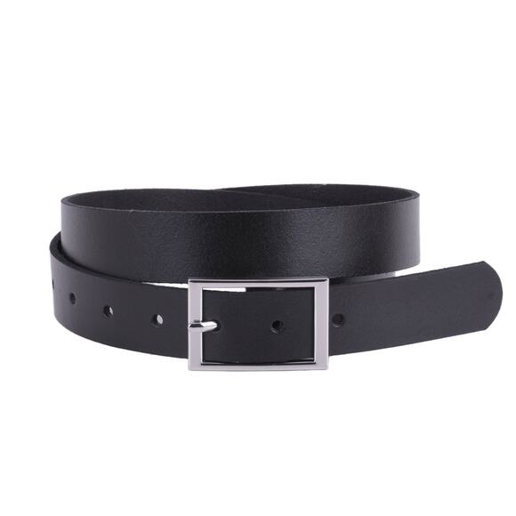 Classic Rectangle Buckle Leather Belt Black - Picture 1 of 2